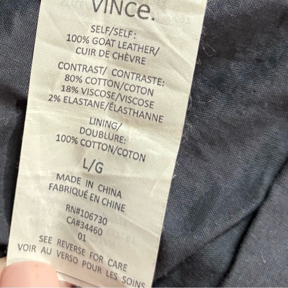 Vince Navy Goat Leather Asymmetrical Vest Cobalt Stretch Women’s L - Picture 10 of 10